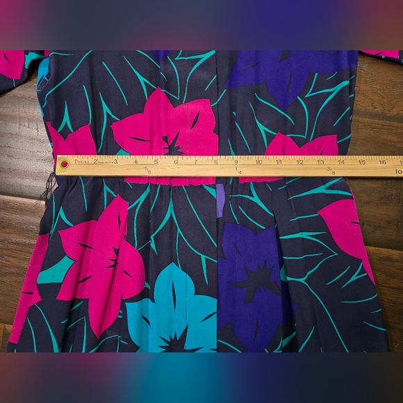 Liz Claiborne Womens Vintage Floral Button Up Silk Dress Size 8 - Picture 4 of 10